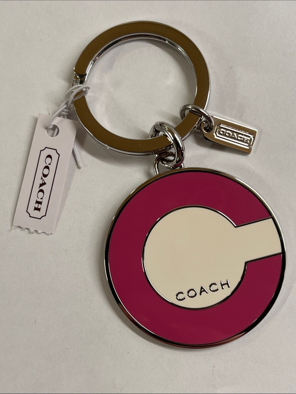 Coach Sparkle Op Art Key Fob Bag Charm NWT